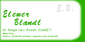 elemer blandl business card